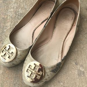 Tory Burch Reva snakeskin flats